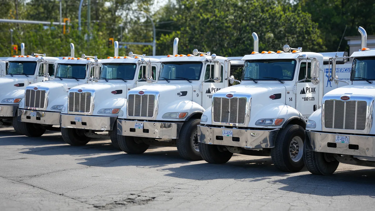 Peak Disposal Services truck fleet supporting residential bin rental service